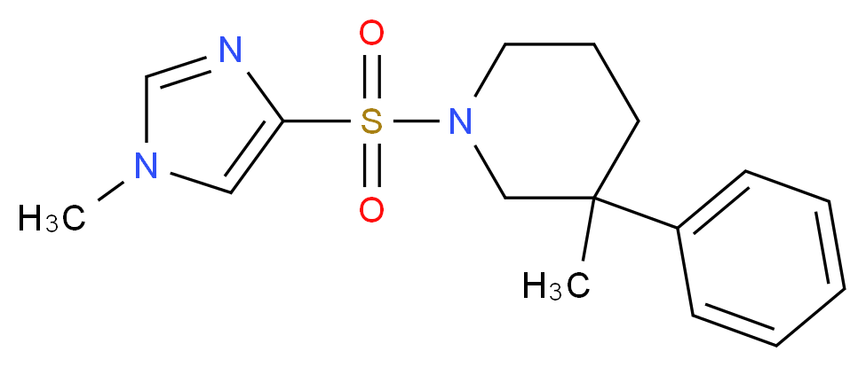 3-methyl-1-[(1-methyl-1H-imidazol-4-yl)sulfonyl]-3-phenylpiperidine_Molecular_structure_CAS_)