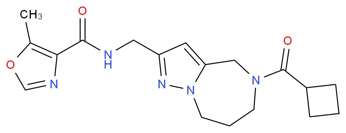 N-{[5-(cyclobutylcarbonyl)-5,6,7,8-tetrahydro-4H-pyrazolo[1,5-a][1,4]diazepin-2-yl]methyl}-5-methyl-1,3-oxazole-4-carboxamide_Molecular_structure_CAS_)