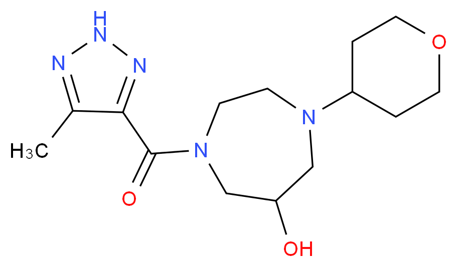 1-[(5-methyl-2H-1,2,3-triazol-4-yl)carbonyl]-4-(tetrahydro-2H-pyran-4-yl)-1,4-diazepan-6-ol_Molecular_structure_CAS_)
