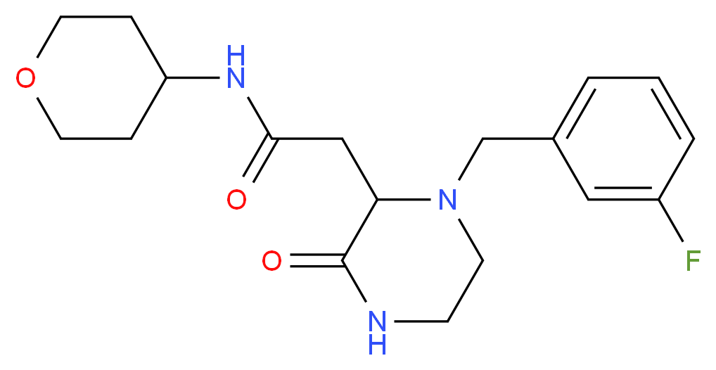 2-[1-(3-fluorobenzyl)-3-oxo-2-piperazinyl]-N-(tetrahydro-2H-pyran-4-yl)acetamide_Molecular_structure_CAS_)