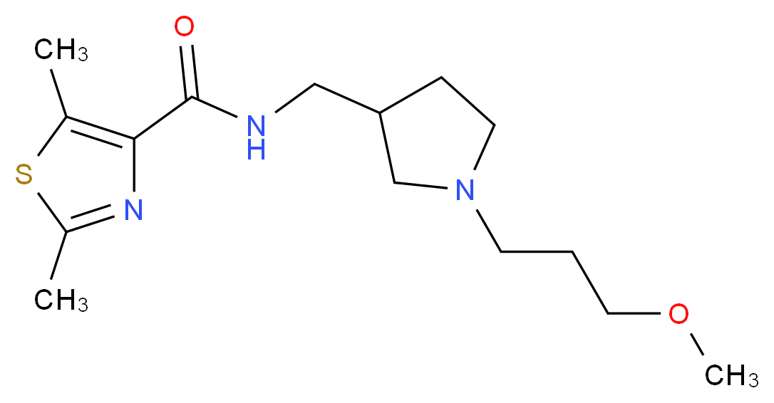N-{[1-(3-methoxypropyl)pyrrolidin-3-yl]methyl}-2,5-dimethyl-1,3-thiazole-4-carboxamide_Molecular_structure_CAS_)