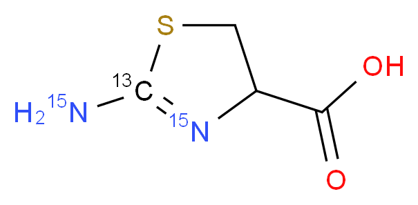 rac 2-Aminothiazoline-4-carboxylic Acid-13C,15N2_Molecular_structure_CAS_)