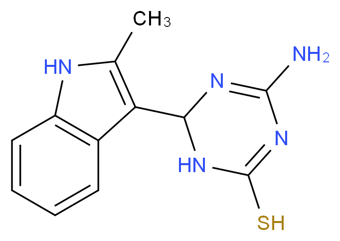 4-Amino-6-(2-methyl-1H-indol-3-yl)-1,6-dihydro-1,3,5-triazine-2-thiol_Molecular_structure_CAS_)