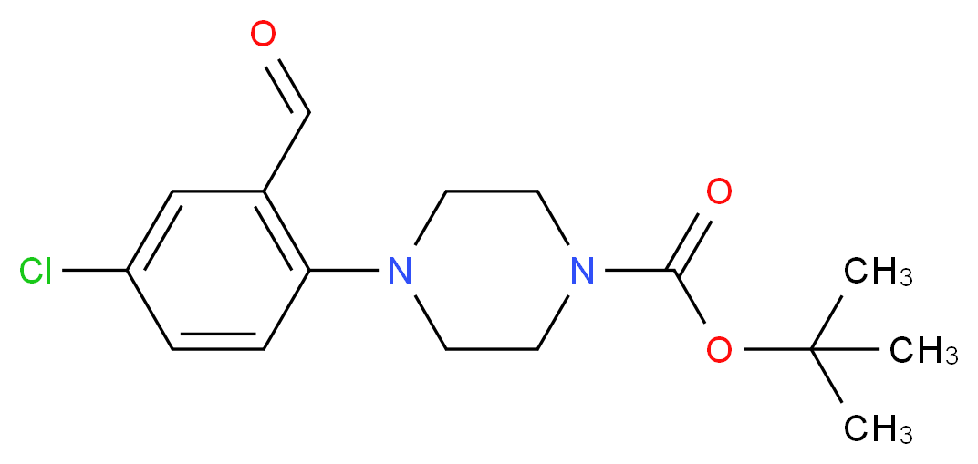tert-Butyl 4-(4-chloro-2-formylphenyl)tetrahydro-1(2H)-pyrazinecarboxylate_Molecular_structure_CAS_869478-16-0)