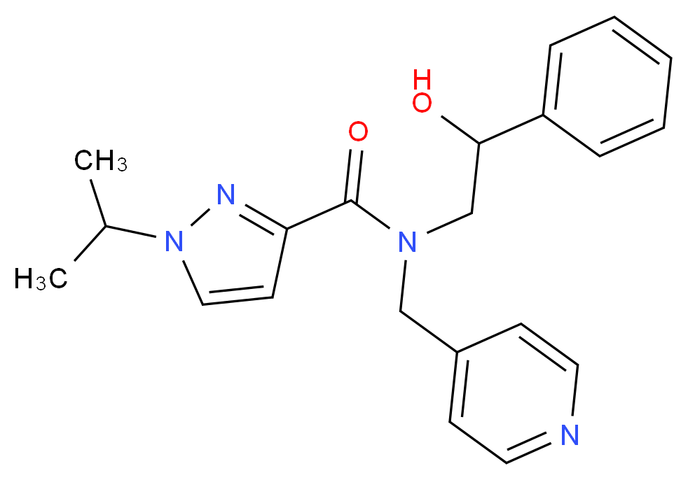 N-(2-hydroxy-2-phenylethyl)-1-isopropyl-N-(pyridin-4-ylmethyl)-1H-pyrazole-3-carboxamide_Molecular_structure_CAS_)