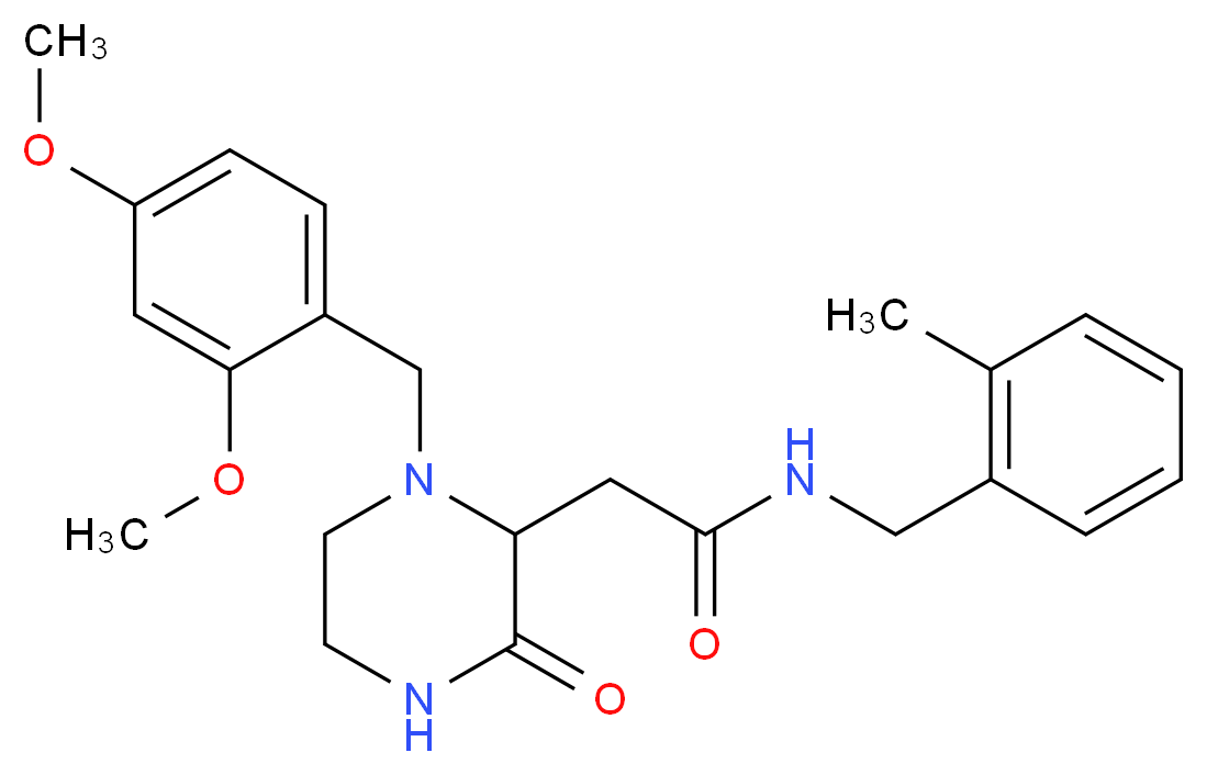 2-[1-(2,4-dimethoxybenzyl)-3-oxo-2-piperazinyl]-N-(2-methylbenzyl)acetamide_Molecular_structure_CAS_)