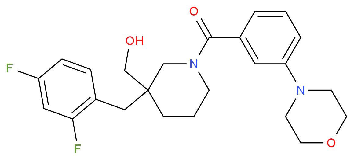 {3-(2,4-difluorobenzyl)-1-[3-(4-morpholinyl)benzoyl]-3-piperidinyl}methanol_Molecular_structure_CAS_)