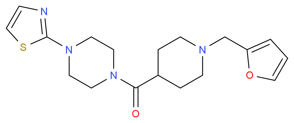 1-{[1-(2-furylmethyl)-4-piperidinyl]carbonyl}-4-(1,3-thiazol-2-yl)piperazine_Molecular_structure_CAS_)