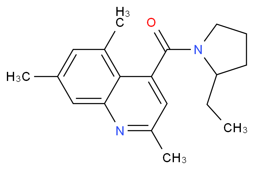 4-[(2-ethylpyrrolidin-1-yl)carbonyl]-2,5,7-trimethylquinoline_Molecular_structure_CAS_)