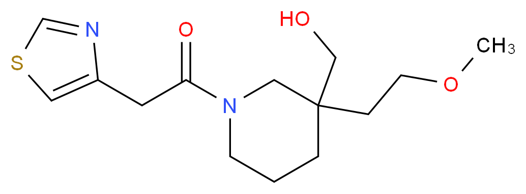 [3-(2-methoxyethyl)-1-(1,3-thiazol-4-ylacetyl)-3-piperidinyl]methanol_Molecular_structure_CAS_)
