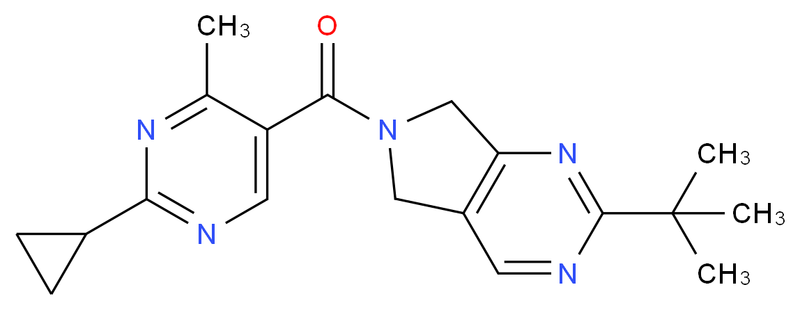 2-tert-butyl-6-[(2-cyclopropyl-4-methylpyrimidin-5-yl)carbonyl]-6,7-dihydro-5H-pyrrolo[3,4-d]pyrimidine_Molecular_structure_CAS_)
