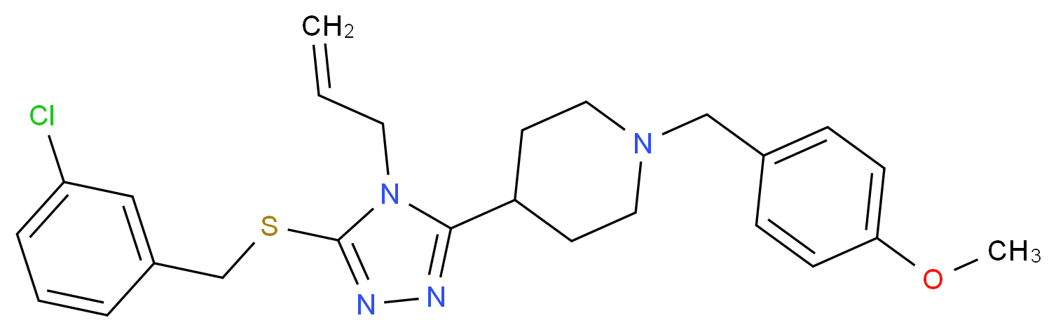 4-{4-allyl-5-[(3-chlorobenzyl)thio]-4H-1,2,4-triazol-3-yl}-1-(4-methoxybenzyl)piperidine_Molecular_structure_CAS_)