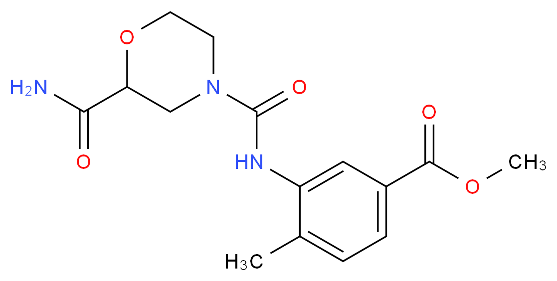 methyl 3-({[2-(aminocarbonyl)morpholin-4-yl]carbonyl}amino)-4-methylbenzoate_Molecular_structure_CAS_)