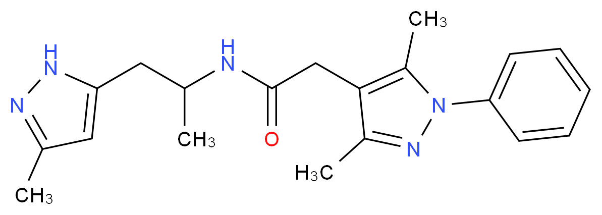 2-(3,5-dimethyl-1-phenyl-1H-pyrazol-4-yl)-N-[1-methyl-2-(3-methyl-1H-pyrazol-5-yl)ethyl]acetamide_Molecular_structure_CAS_)