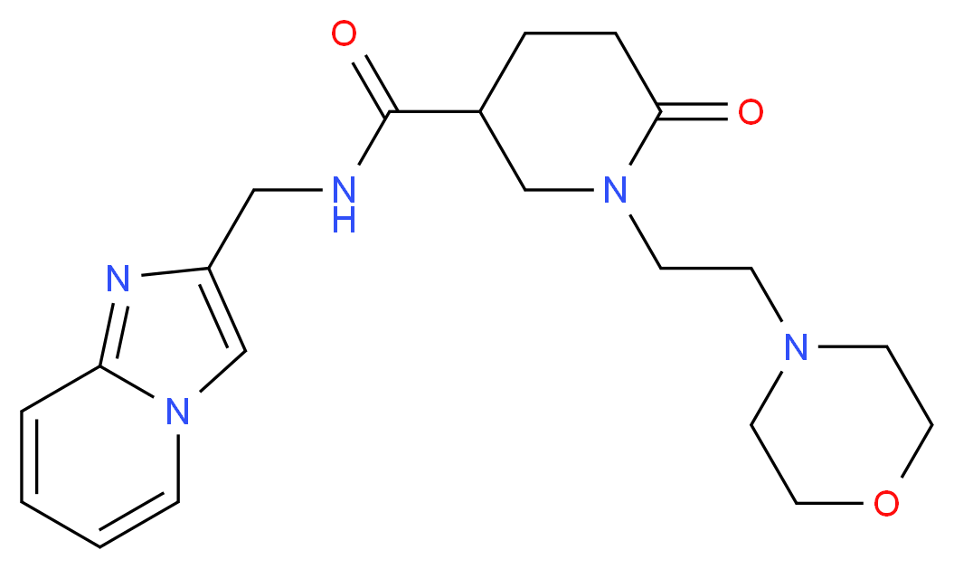 N-(imidazo[1,2-a]pyridin-2-ylmethyl)-1-[2-(4-morpholinyl)ethyl]-6-oxo-3-piperidinecarboxamide_Molecular_structure_CAS_)