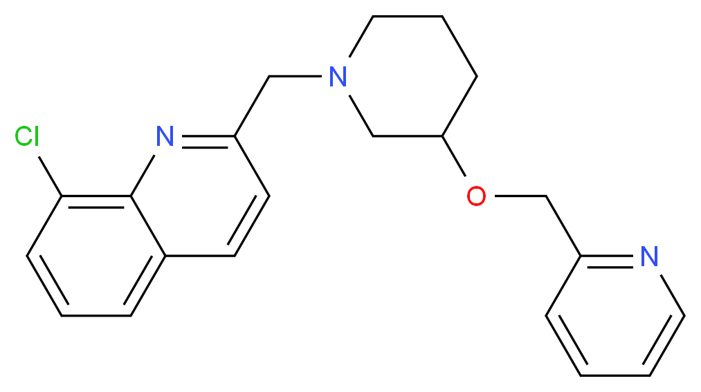 8-chloro-2-{[3-(2-pyridinylmethoxy)-1-piperidinyl]methyl}quinoline_Molecular_structure_CAS_)