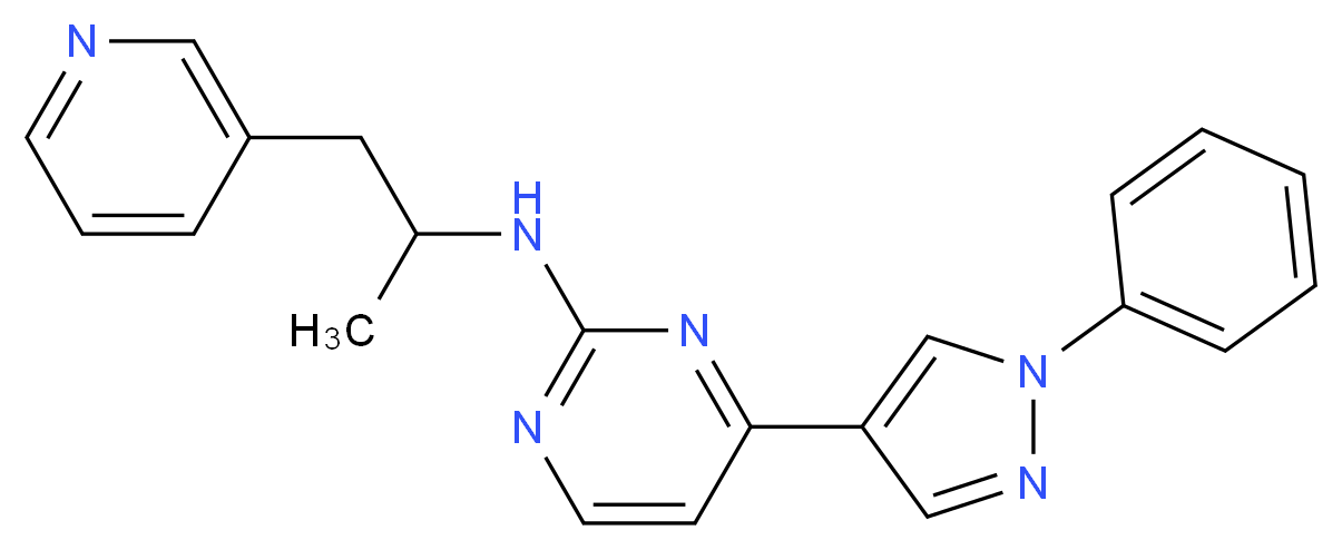 N-(1-methyl-2-pyridin-3-ylethyl)-4-(1-phenyl-1H-pyrazol-4-yl)pyrimidin-2-amine_Molecular_structure_CAS_)