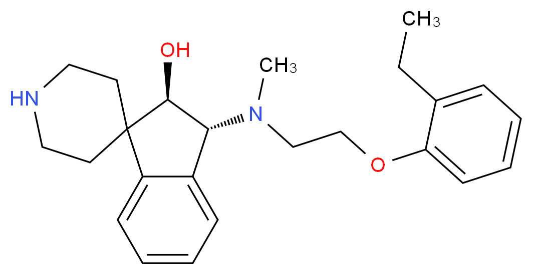 (2R*,3R*)-3-[[2-(2-ethylphenoxy)ethyl](methyl)amino]-2,3-dihydrospiro[indene-1,4'-piperidin]-2-ol_Molecular_structure_CAS_)