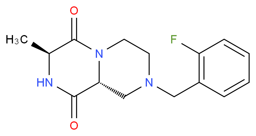 (3S,9aR)-8-(2-fluorobenzyl)-3-methyltetrahydro-2H-pyrazino[1,2-a]pyrazine-1,4(3H,6H)-dione_Molecular_structure_CAS_)