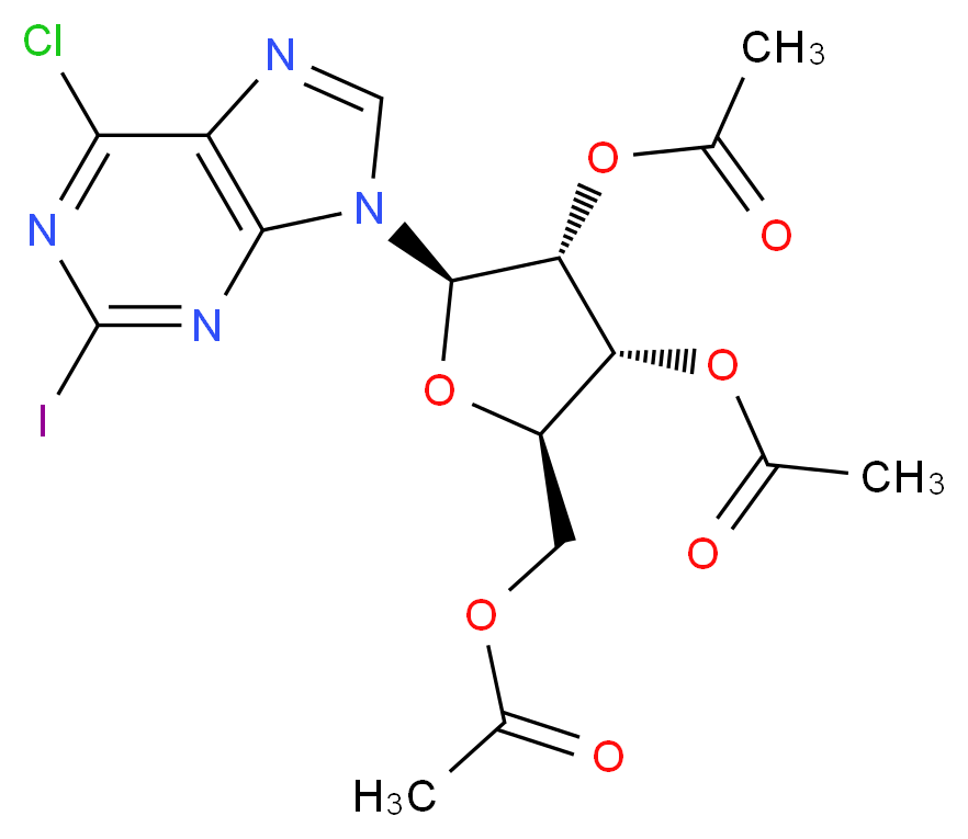 6-Chloro-2-iodo-9-(2',3',5'-tri-O-acetyl-β-D-ribofuranosyl)purine_Molecular_structure_CAS_5987-76-8)