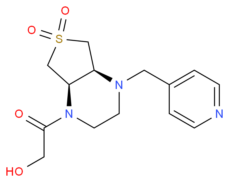 2-[(4aS*,7aR*)-6,6-dioxido-4-(4-pyridinylmethyl)hexahydrothieno[3,4-b]pyrazin-1(2H)-yl]-2-oxoethanol_Molecular_structure_CAS_)