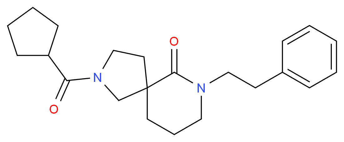 2-(cyclopentylcarbonyl)-7-(2-phenylethyl)-2,7-diazaspiro[4.5]decan-6-one_Molecular_structure_CAS_)