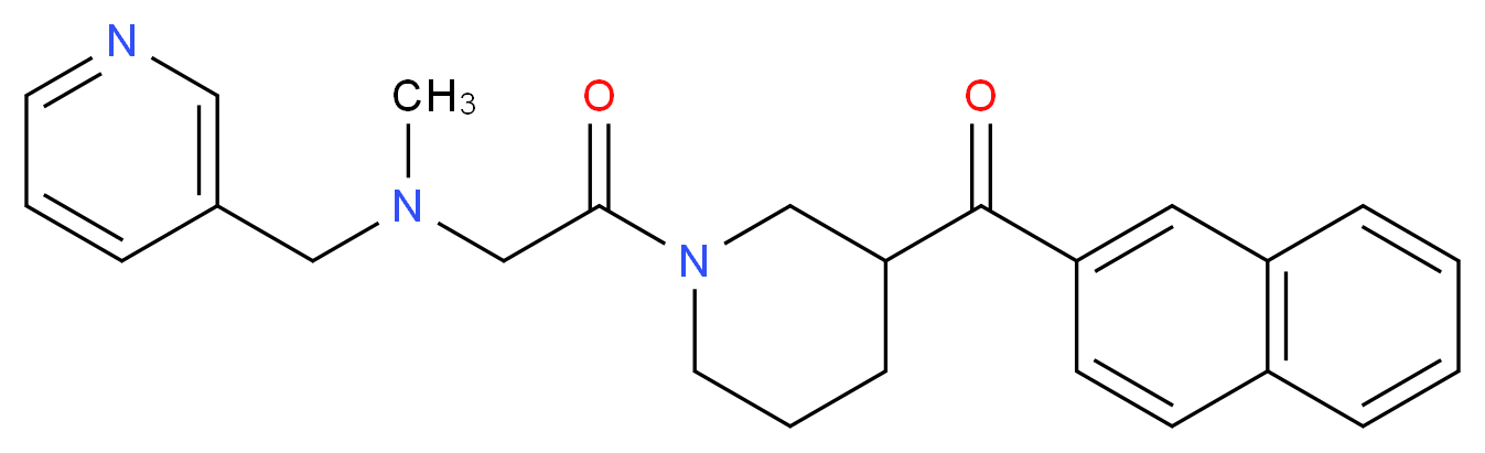 {1-[N-methyl-N-(3-pyridinylmethyl)glycyl]-3-piperidinyl}(2-naphthyl)methanone_Molecular_structure_CAS_)