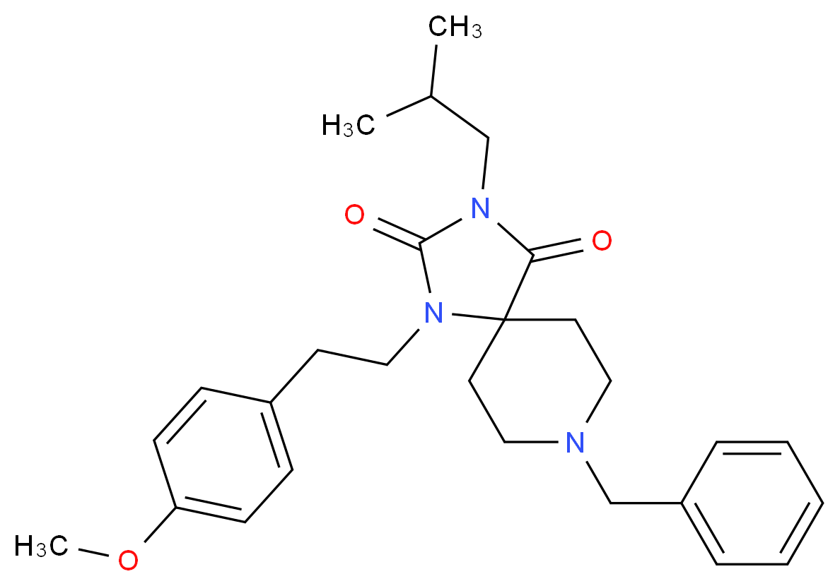 8-benzyl-3-isobutyl-1-[2-(4-methoxyphenyl)ethyl]-1,3,8-triazaspiro[4.5]decane-2,4-dione_Molecular_structure_CAS_)