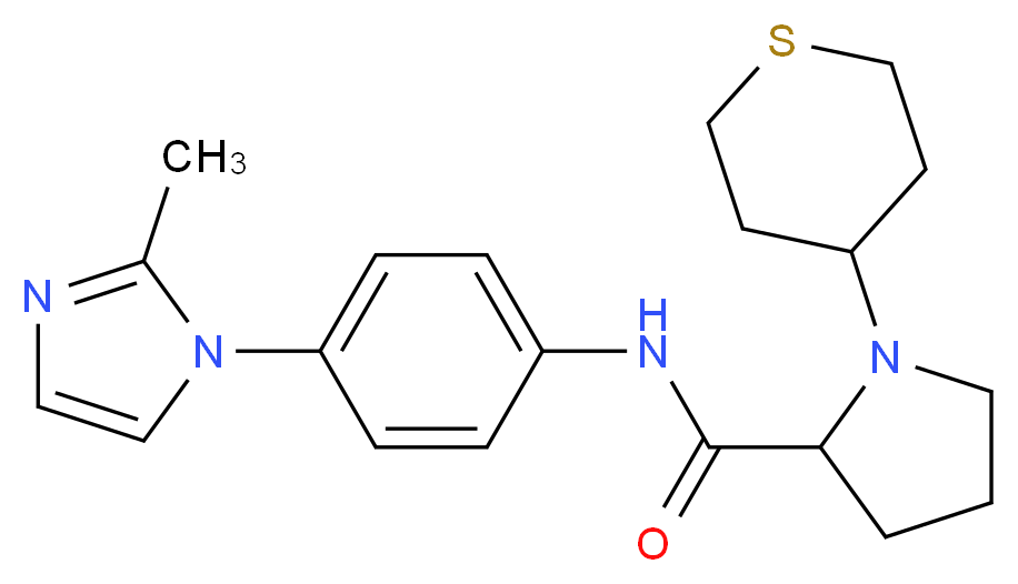 N-[4-(2-methyl-1H-imidazol-1-yl)phenyl]-1-(tetrahydro-2H-thiopyran-4-yl)prolinamide_Molecular_structure_CAS_)