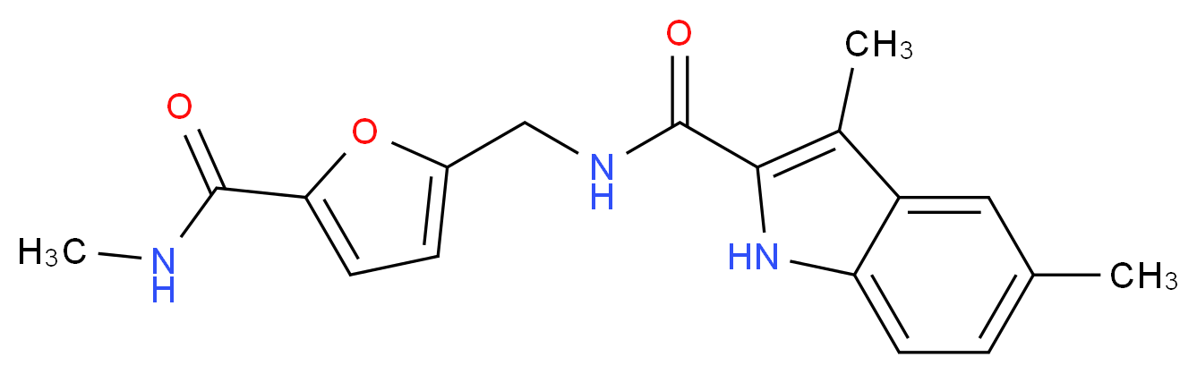 3,5-dimethyl-N-({5-[(methylamino)carbonyl]-2-furyl}methyl)-1H-indole-2-carboxamide_Molecular_structure_CAS_)