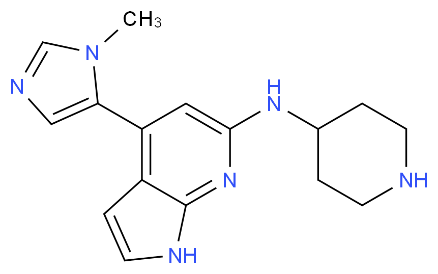 4-(1-methyl-1H-imidazol-5-yl)-N-piperidin-4-yl-1H-pyrrolo[2,3-b]pyridin-6-amine_Molecular_structure_CAS_)