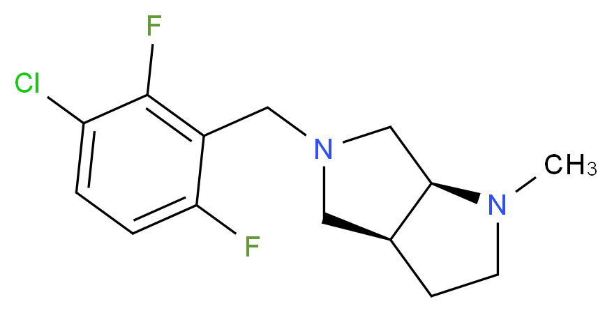 (3aS*,6aS*)-5-(3-chloro-2,6-difluorobenzyl)-1-methyloctahydropyrrolo[3,4-b]pyrrole_Molecular_structure_CAS_)