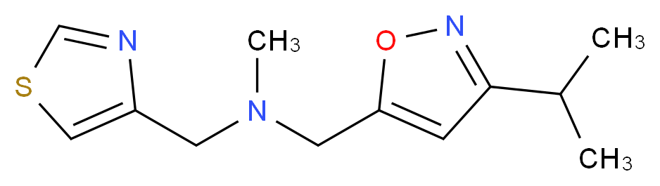 1-(3-isopropylisoxazol-5-yl)-N-methyl-N-(1,3-thiazol-4-ylmethyl)methanamine_Molecular_structure_CAS_)