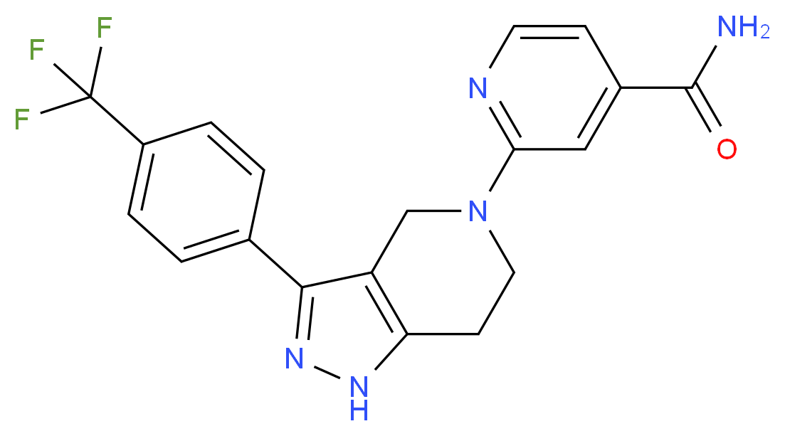 2-{3-[4-(trifluoromethyl)phenyl]-1,4,6,7-tetrahydro-5H-pyrazolo[4,3-c]pyridin-5-yl}isonicotinamide_Molecular_structure_CAS_)