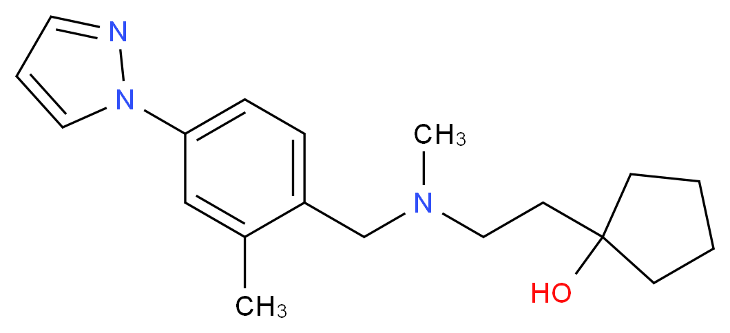 1-(2-{methyl[2-methyl-4-(1H-pyrazol-1-yl)benzyl]amino}ethyl)cyclopentanol_Molecular_structure_CAS_)