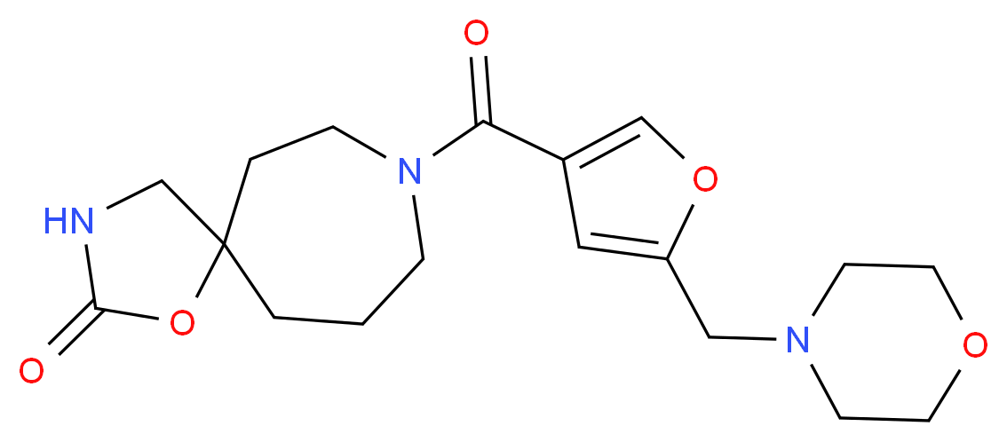 8-[5-(4-morpholinylmethyl)-3-furoyl]-1-oxa-3,8-diazaspiro[4.6]undecan-2-one_Molecular_structure_CAS_)