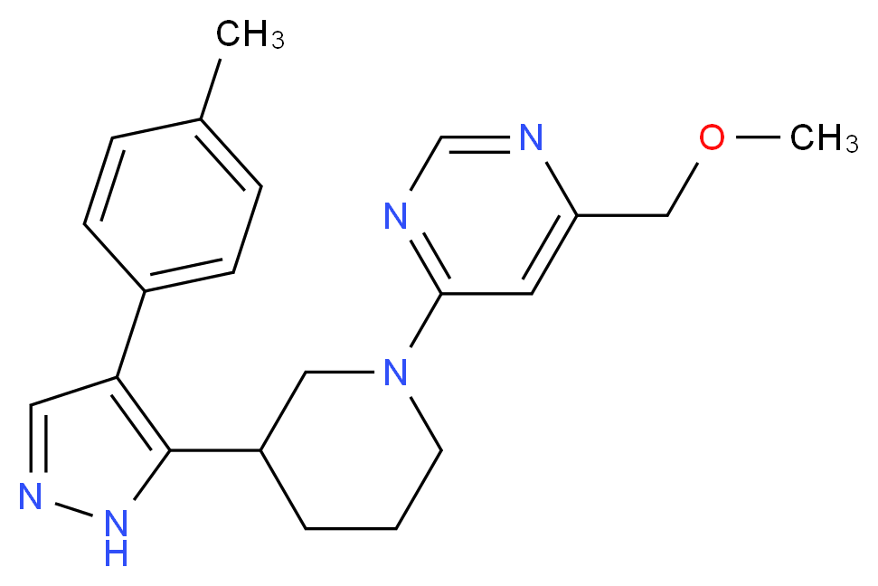 4-(methoxymethyl)-6-{3-[4-(4-methylphenyl)-1H-pyrazol-5-yl]piperidin-1-yl}pyrimidine_Molecular_structure_CAS_)