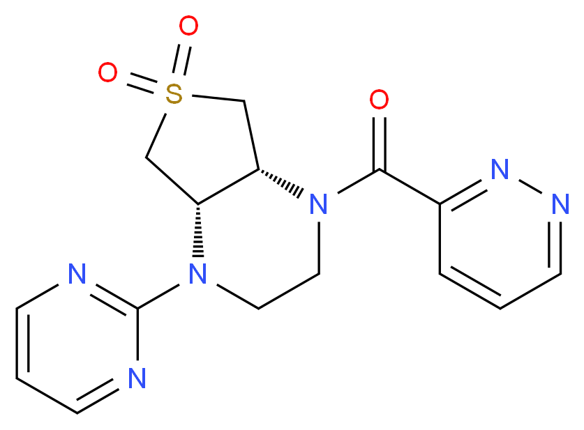 (4aS*,7aR*)-1-(pyridazin-3-ylcarbonyl)-4-pyrimidin-2-yloctahydrothieno[3,4-b]pyrazine 6,6-dioxide_Molecular_structure_CAS_)