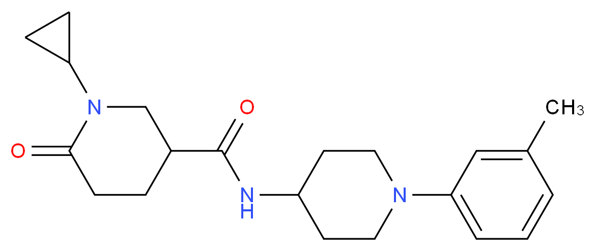 1-cyclopropyl-N-[1-(3-methylphenyl)-4-piperidinyl]-6-oxo-3-piperidinecarboxamide_Molecular_structure_CAS_)