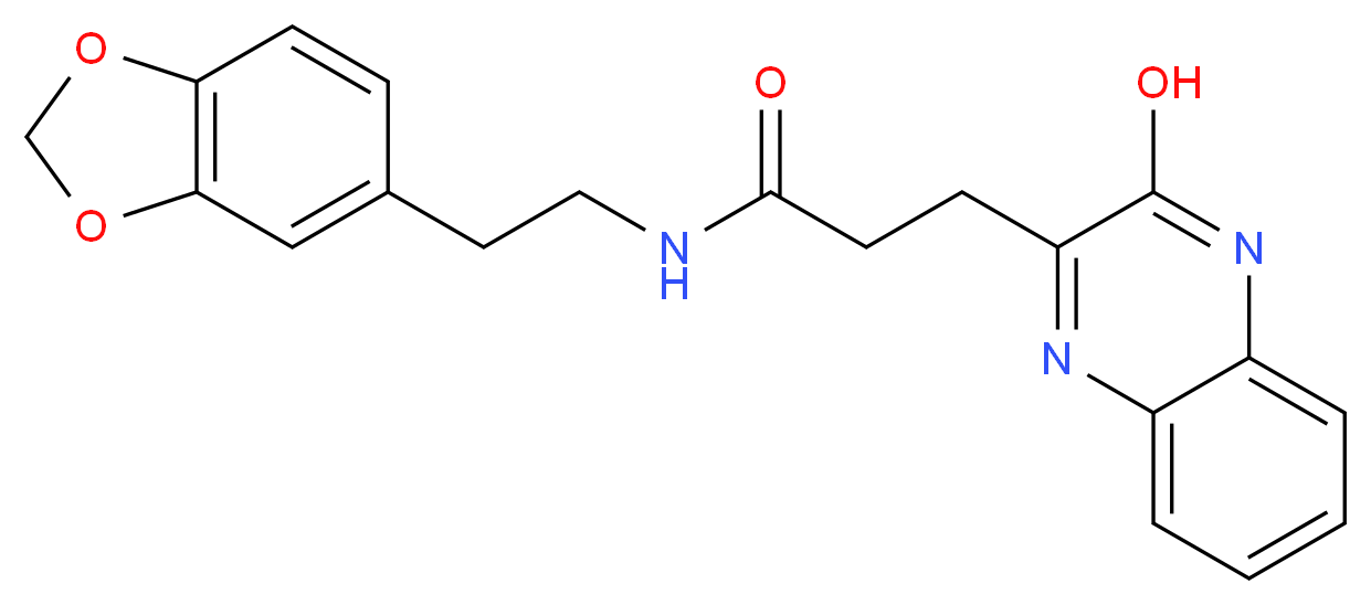 N-[2-(1,3-benzodioxol-5-yl)ethyl]-3-(3-hydroxyquinoxalin-2-yl)propanamide_Molecular_structure_CAS_)