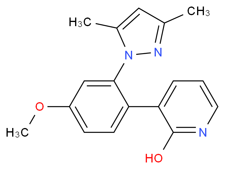 3-[2-(3,5-dimethyl-1H-pyrazol-1-yl)-4-methoxyphenyl]pyridin-2-ol_Molecular_structure_CAS_)