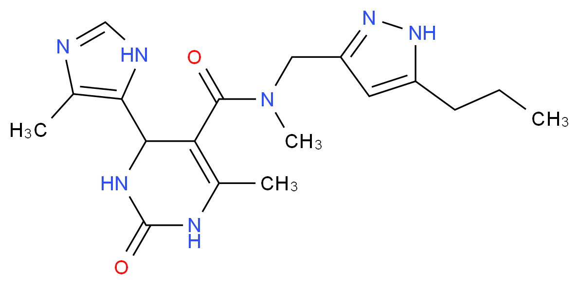 N,6-dimethyl-4-(4-methyl-1H-imidazol-5-yl)-2-oxo-N-[(5-propyl-1H-pyrazol-3-yl)methyl]-1,2,3,4-tetrahydropyrimidine-5-carboxamide_Molecular_structure_CAS_)