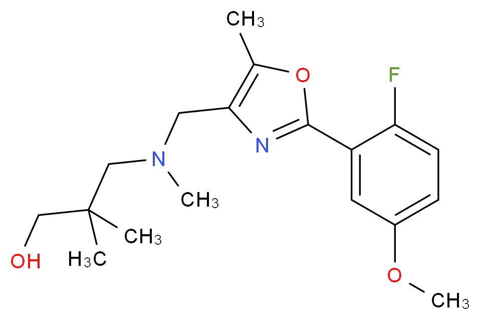 3-[{[2-(2-fluoro-5-methoxyphenyl)-5-methyl-1,3-oxazol-4-yl]methyl}(methyl)amino]-2,2-dimethylpropan-1-ol_Molecular_structure_CAS_)