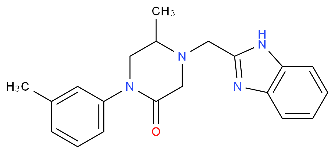 4-(1H-benzimidazol-2-ylmethyl)-5-methyl-1-(3-methylphenyl)-2-piperazinone_Molecular_structure_CAS_)