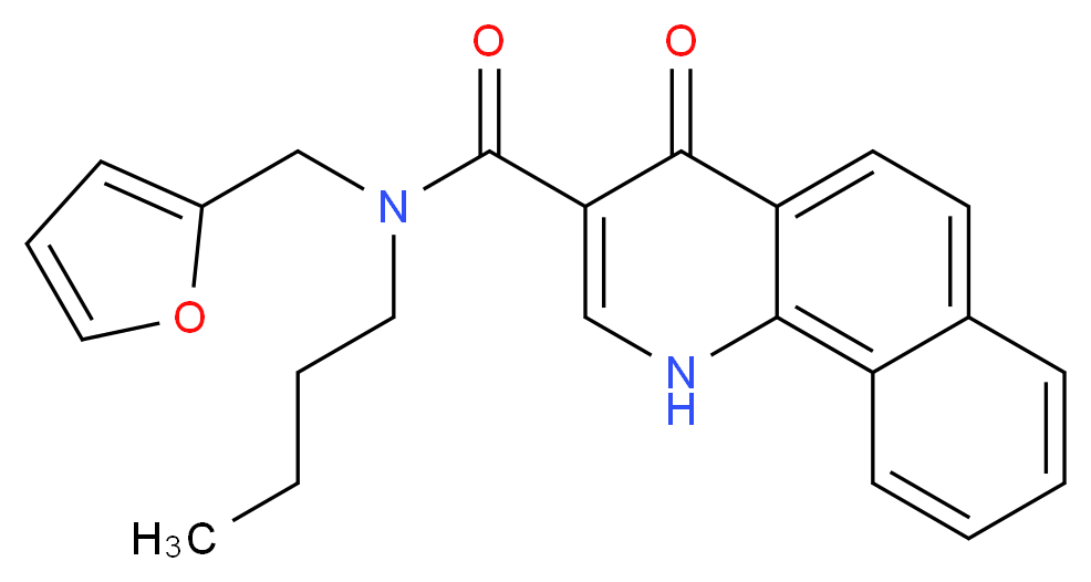 N-butyl-N-(2-furylmethyl)-4-oxo-1,4-dihydrobenzo[h]quinoline-3-carboxamide_Molecular_structure_CAS_)