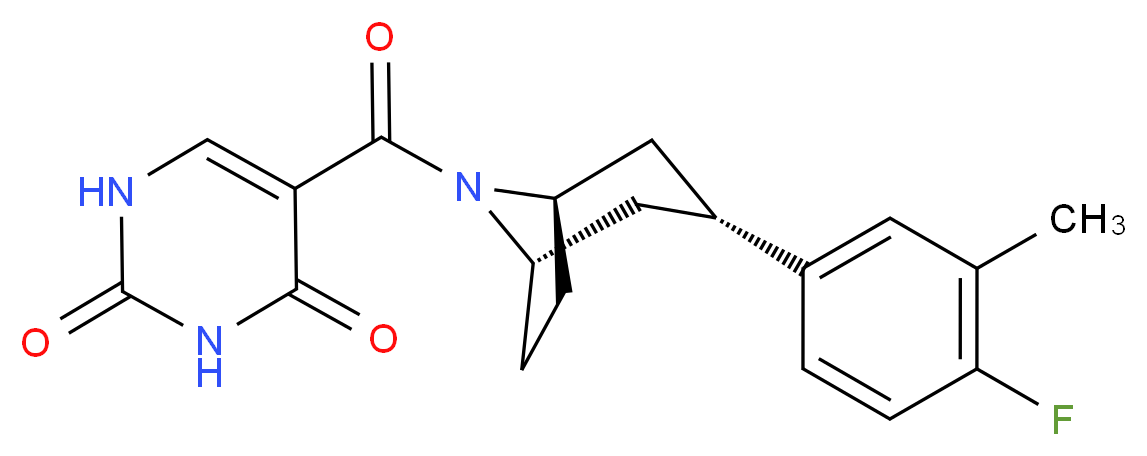 5-{[(3-endo)-3-(4-fluoro-3-methylphenyl)-8-azabicyclo[3.2.1]oct-8-yl]carbonyl}-2,4(1H,3H)-pyrimidinedione_Molecular_structure_CAS_)