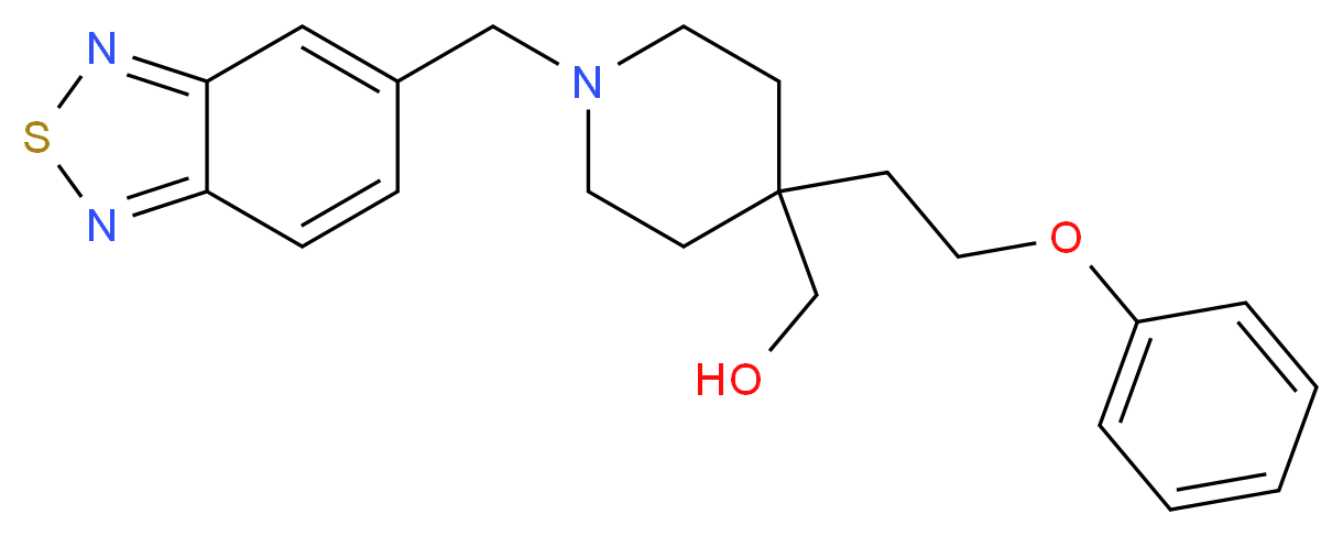 [1-(2,1,3-benzothiadiazol-5-ylmethyl)-4-(2-phenoxyethyl)-4-piperidinyl]methanol_Molecular_structure_CAS_)
