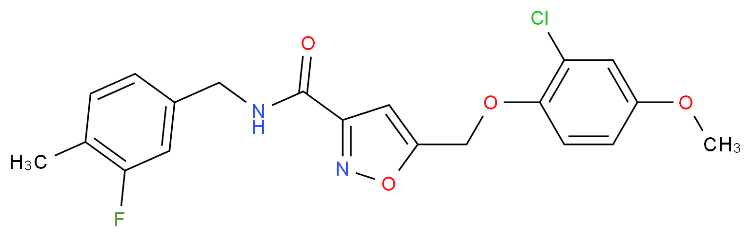 5-[(2-chloro-4-methoxyphenoxy)methyl]-N-(3-fluoro-4-methylbenzyl)-3-isoxazolecarboxamide_Molecular_structure_CAS_)