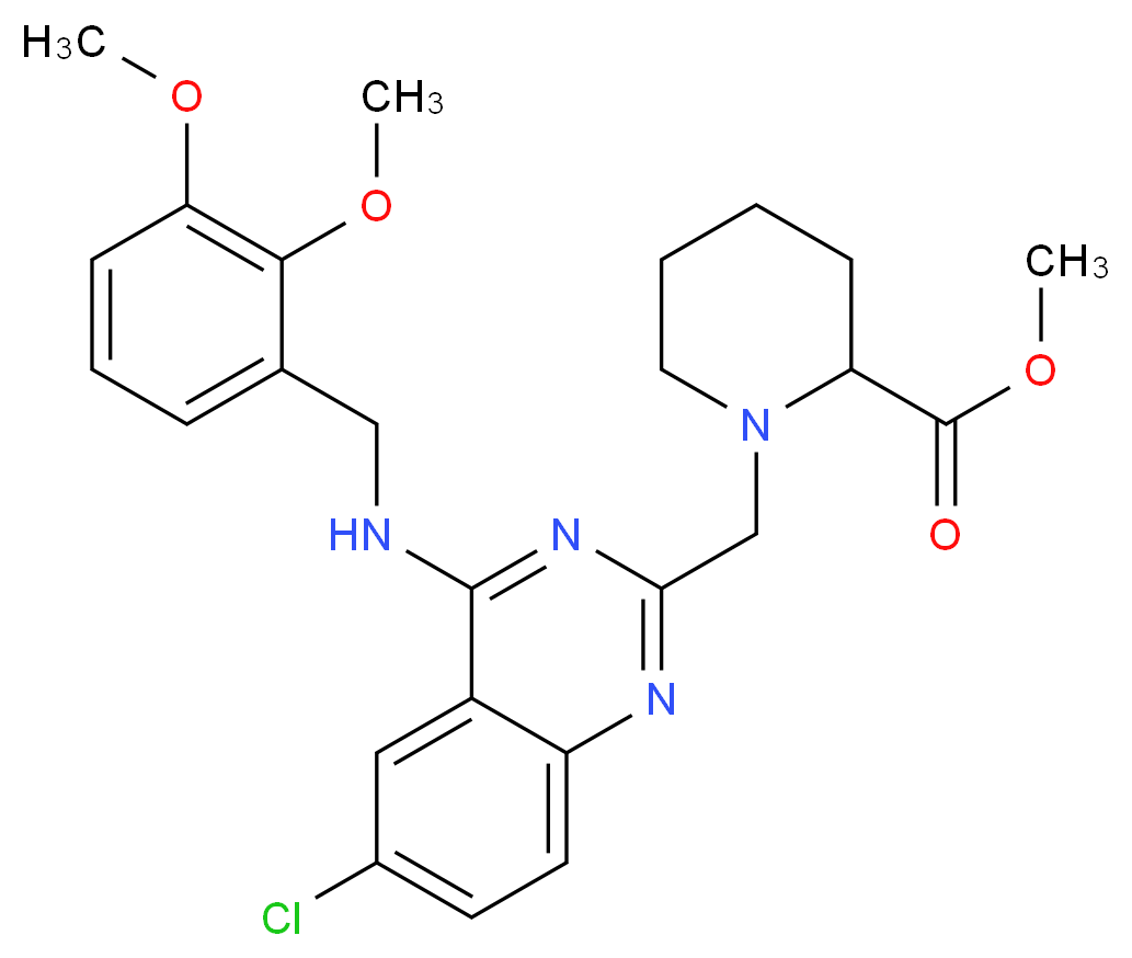 methyl 1-({6-chloro-4-[(2,3-dimethoxybenzyl)amino]-2-quinazolinyl}methyl)-2-piperidinecarboxylate_Molecular_structure_CAS_)