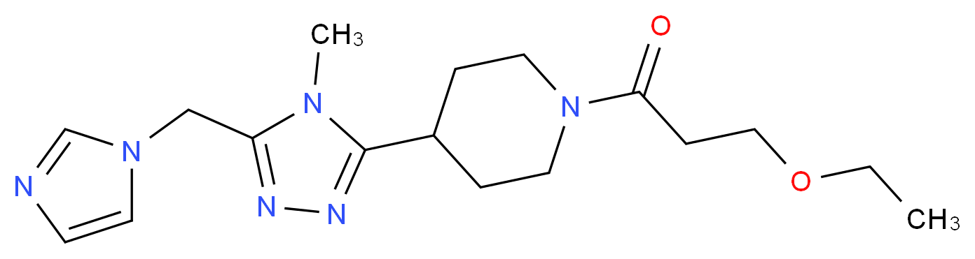 1-(3-ethoxypropanoyl)-4-[5-(1H-imidazol-1-ylmethyl)-4-methyl-4H-1,2,4-triazol-3-yl]piperidine_Molecular_structure_CAS_)